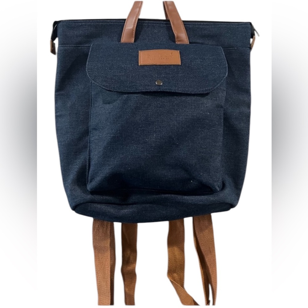 Guess dark wash denim backpack/bag tote - Picture 6 of 11